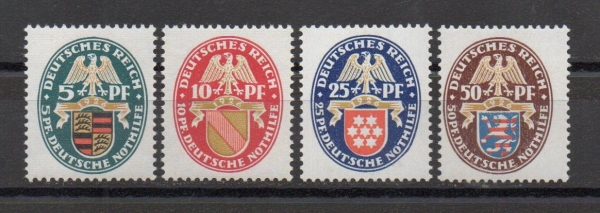 Michel Nr. 398 - 401, Nothilfe postfrisch geprüft BPP.